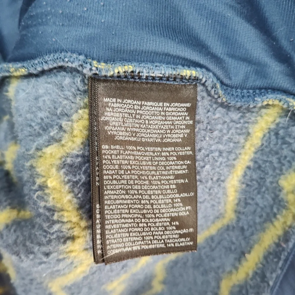 The North Face Gordon Lyons Shacket Men's XL Blue w/ Yellow Stripes Snap Up‎